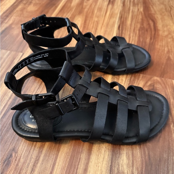 Clark’s Black Leather Gladiator Sandals EUC 7.5 - Picture 2 of 10